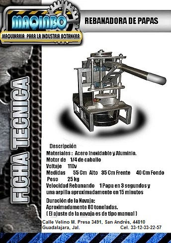Ficha Rebanadora de papas