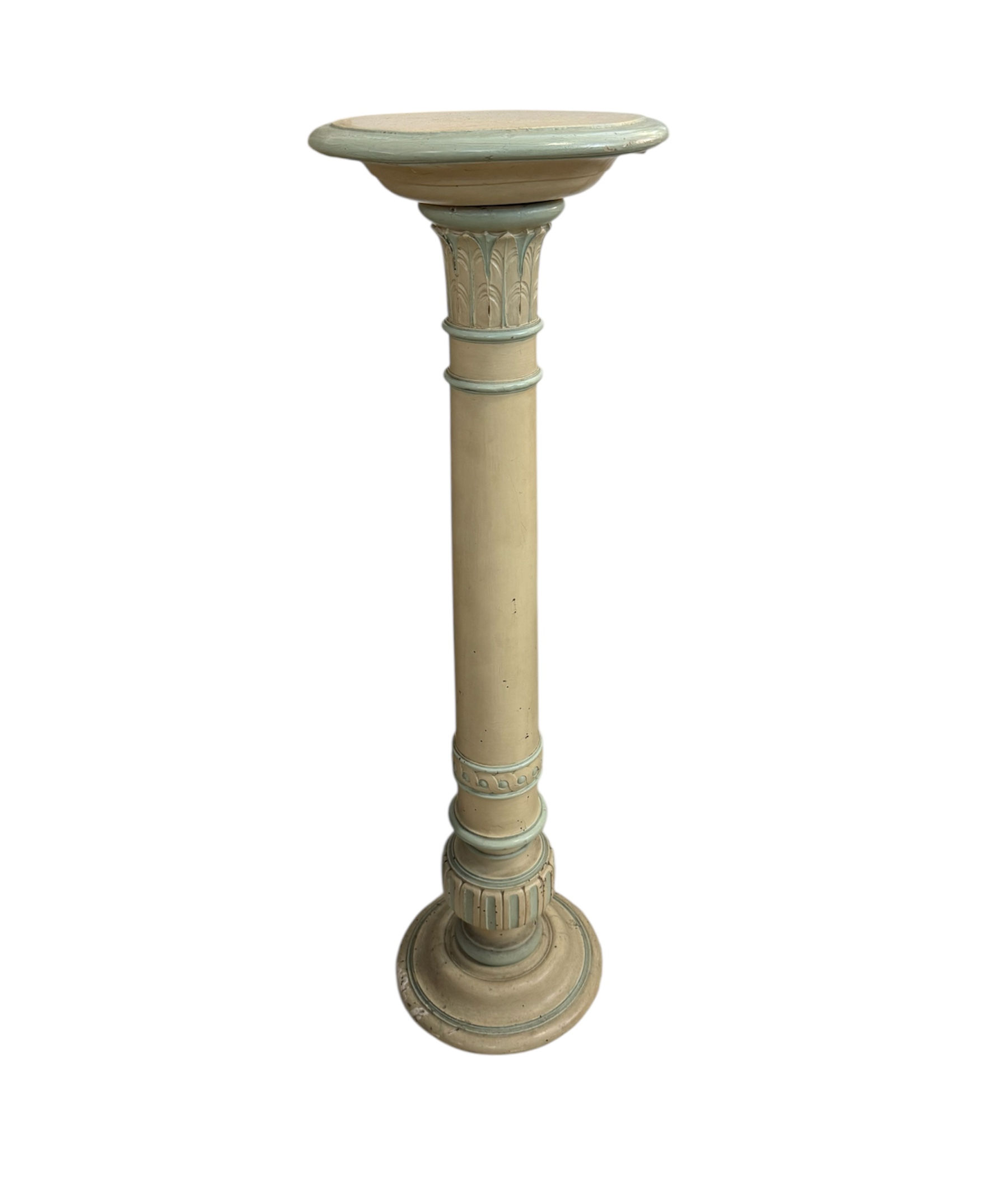 Vintage Painted Neoclassical Column Pedestal