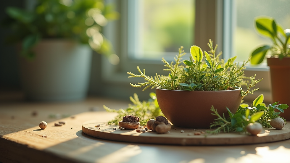 Vue rapprochée d'un bol de plantes médicinales et compléments naturels