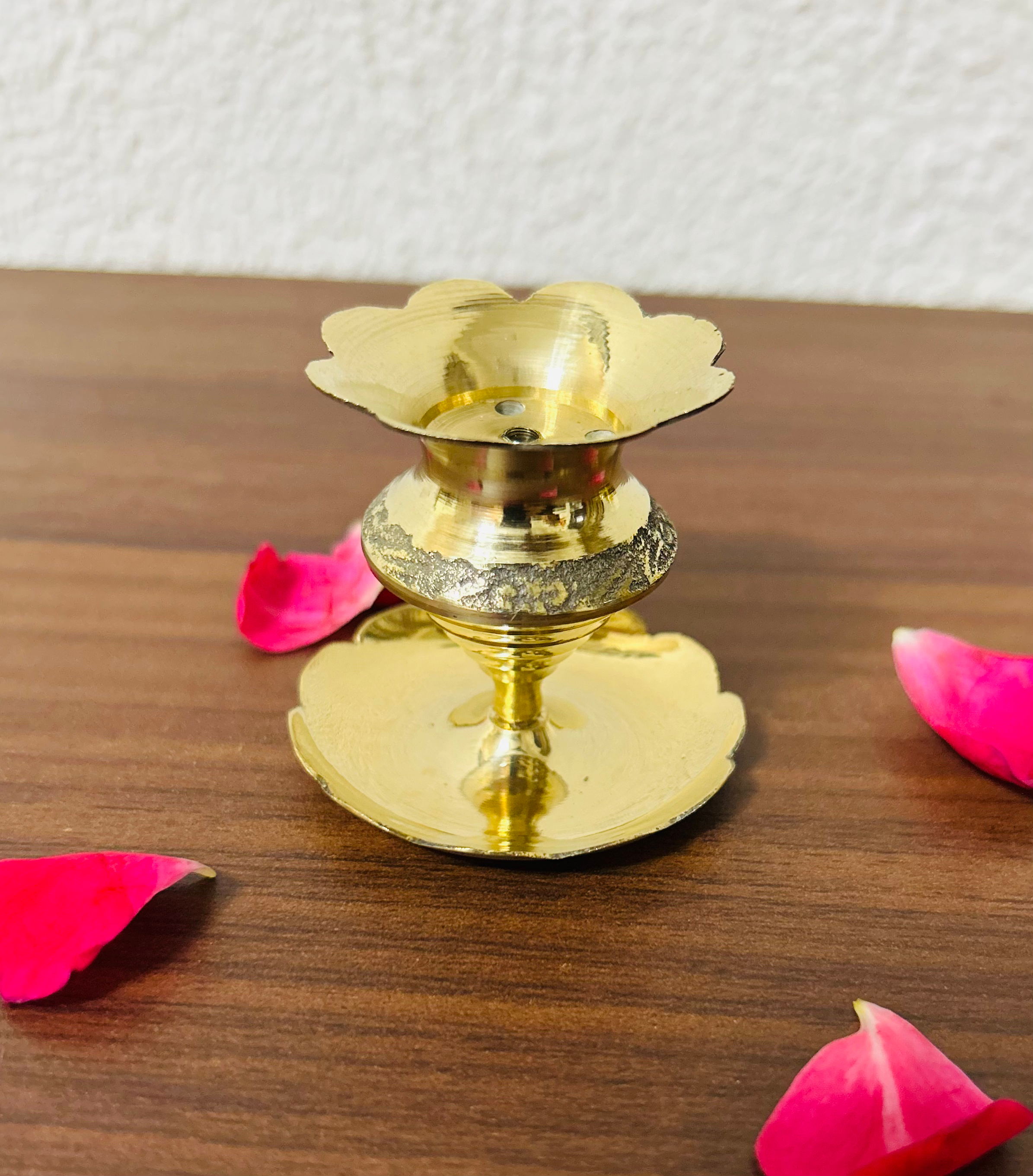 Brass Agarbatti Stand with Base Plate (Insence Stick Holder)
