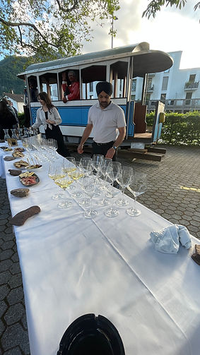 Gedeckter Tisch für Kundenevent im Aussenbereich From Heaven Bad Ragaz