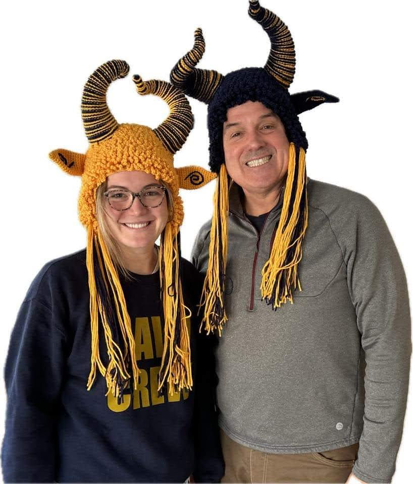 Thumbnail: Handcrafted Navy Goat Hats - Perfect for Navy Games & School Pride!