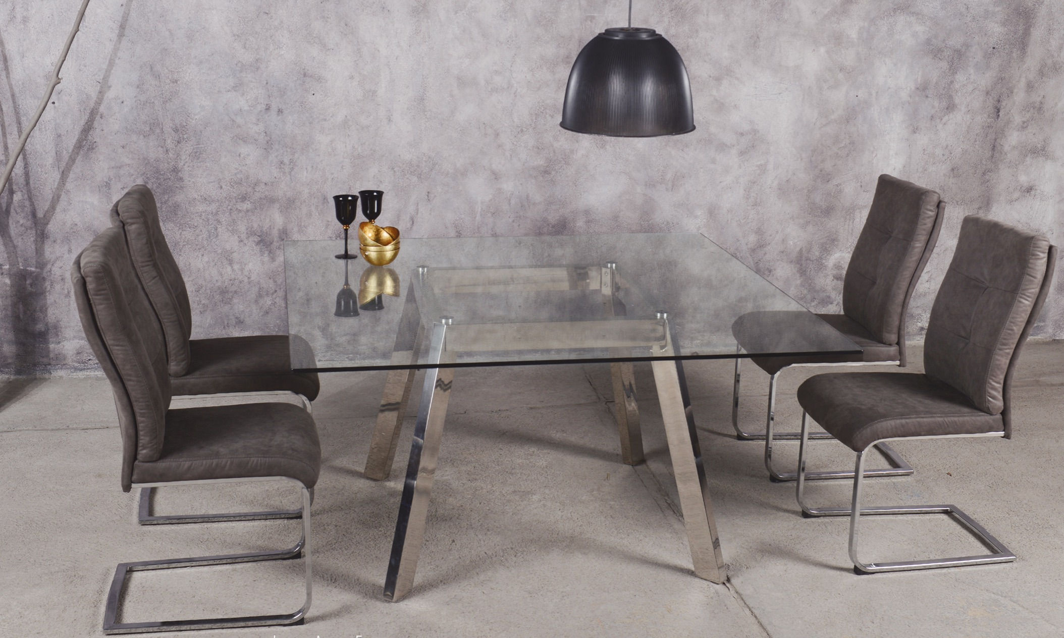 Mesa Wix Con Silla Cliff Tela Gris