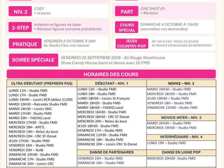 Programme du 21 au 27 septembre 2026