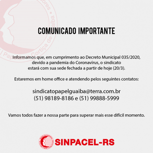 Coronavírus: Orientações aos trabalhadores.