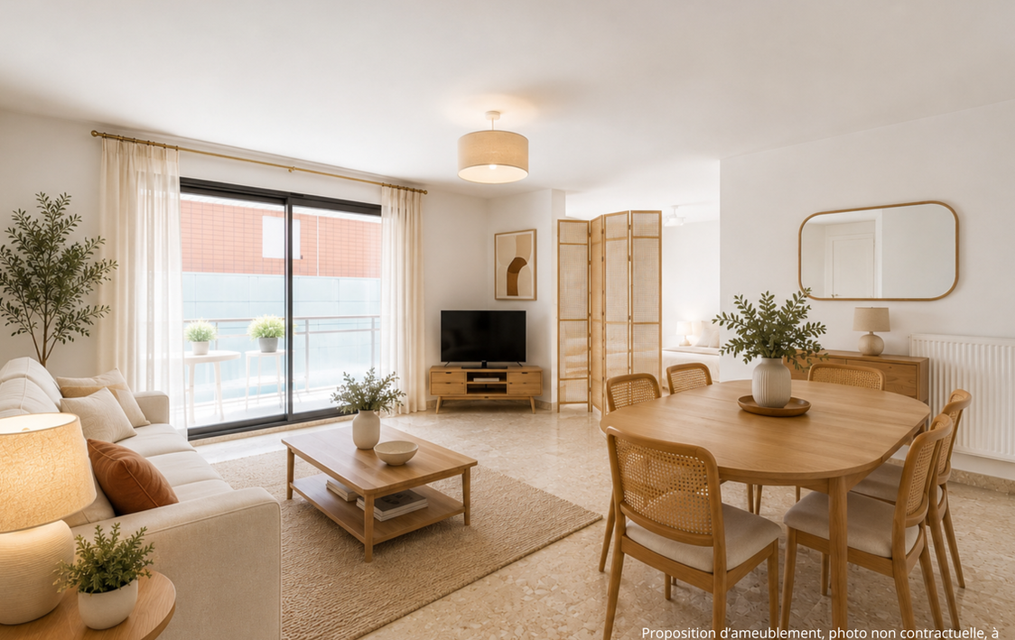 Appartement de standing T5 de 128 m² avec une terrasse de 33 m², Toulouse Compans Caffarelli (31000) Jardin japonais  salon
