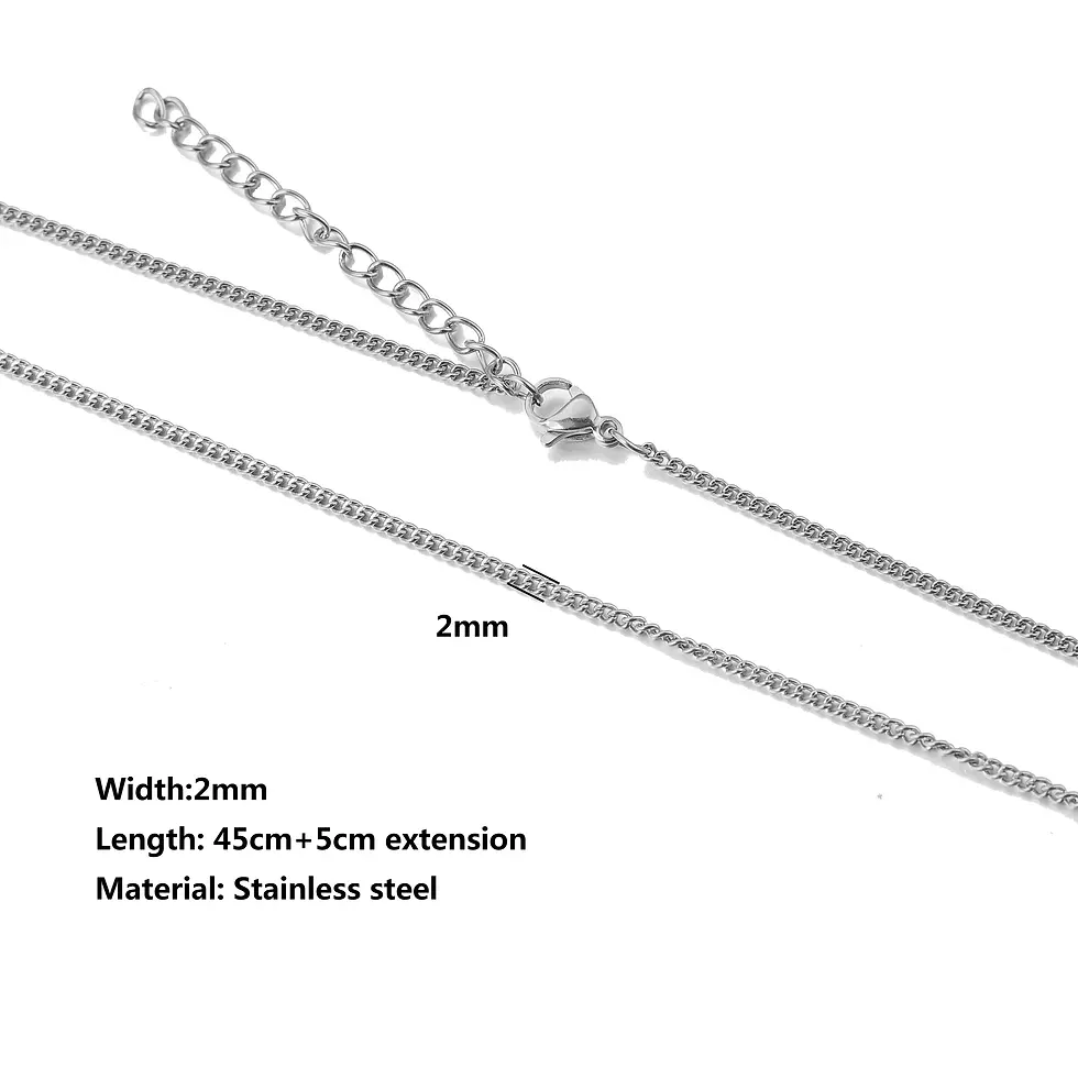 Thumbnail: 5pcs Stainless Steel Bead Chain Cuba Cross O Ripple Chain Necklace Plated Gold 4
