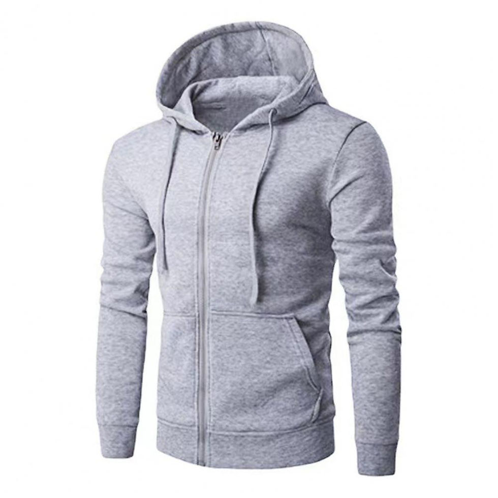 Thumbnail: Autumn Men Sweatshirts Long Sleeve Jacket Hoodie Zipper Closure Jacket Male Hood