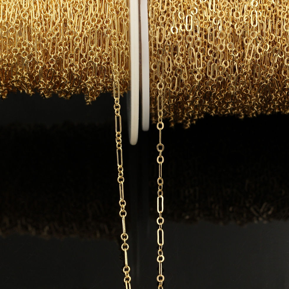 Thumbnail: Hot American 14K Gold Filled Pattern 3+1 Cable Bulk Chain Made for Women's Neckl
