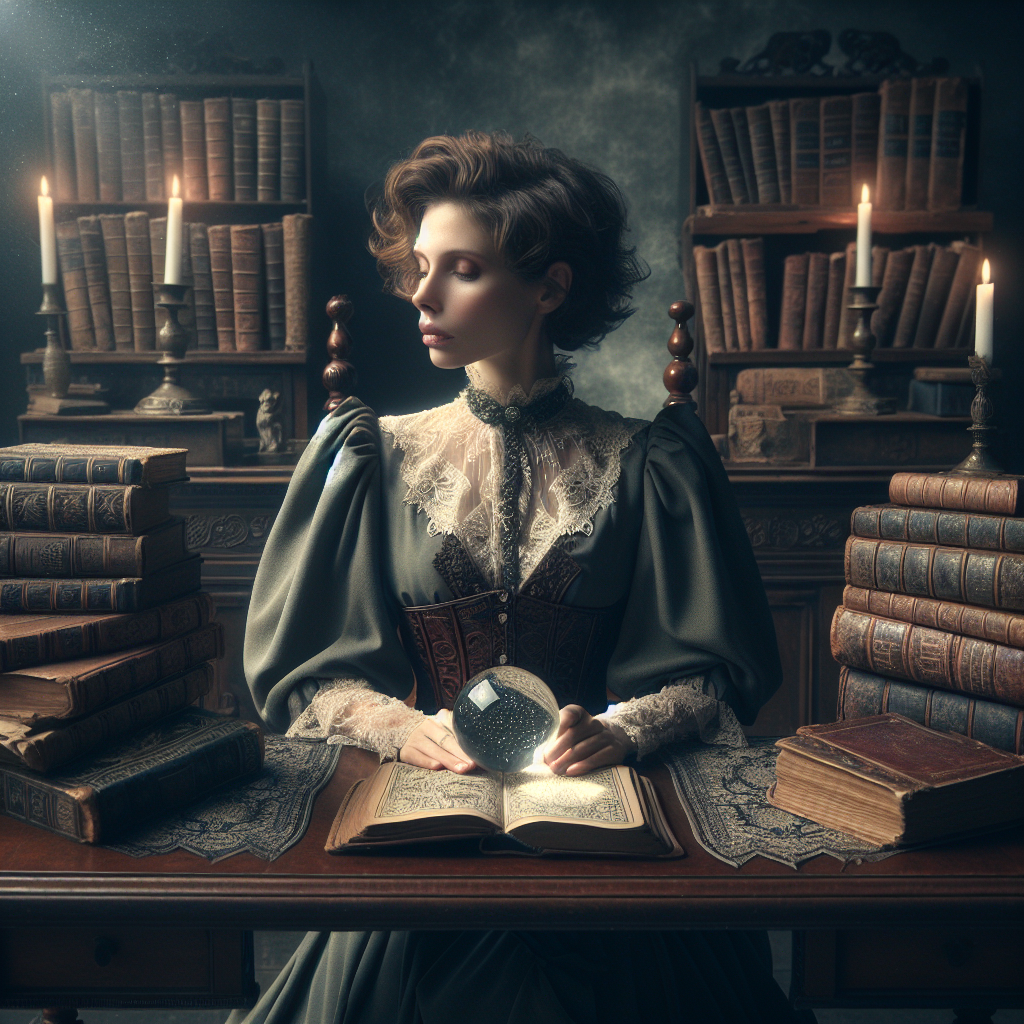 Woman holding crystal ball