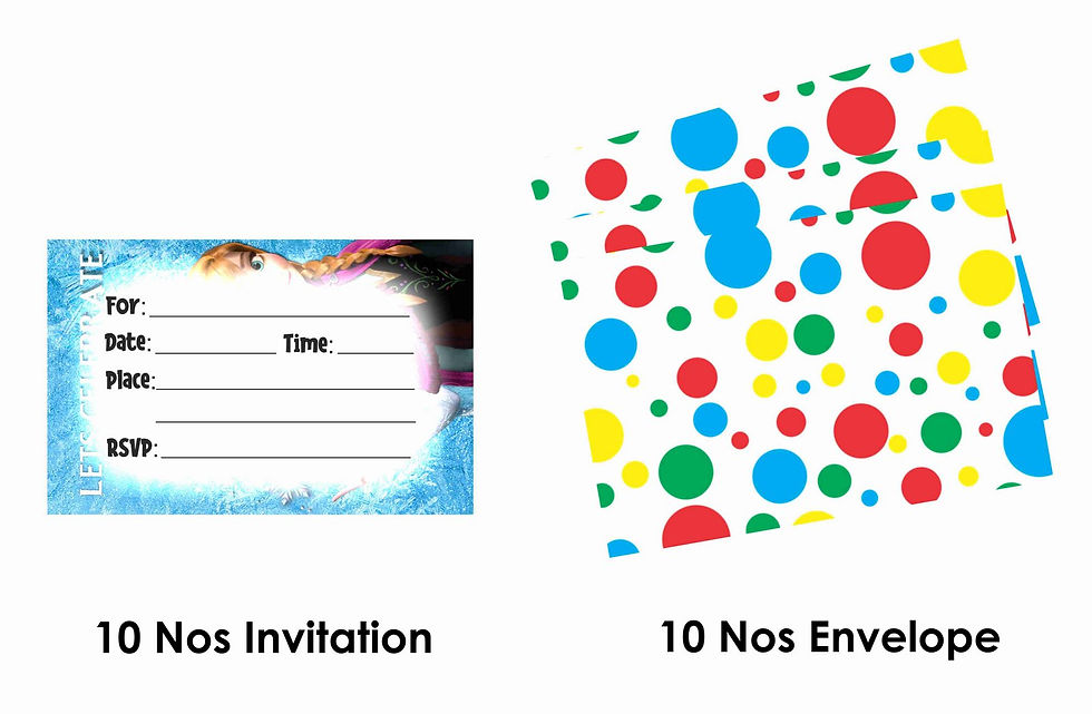 Thumbnail: Frozen Theme Invitation Cards - Pack of 10 with Envelopes