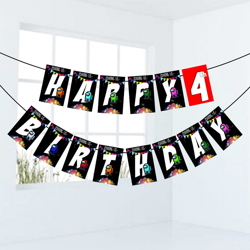 Thumbnail: Among Us Number Birthday Banner for Birthday Background and Celebration