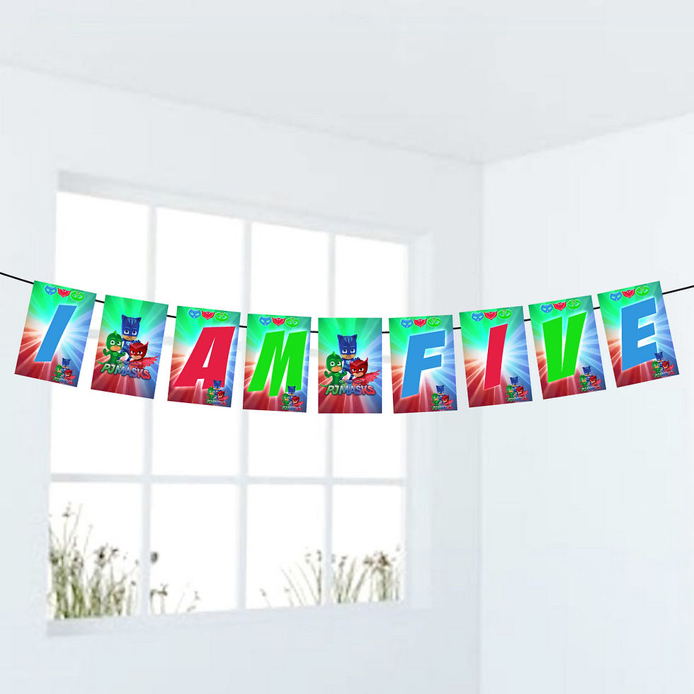 Thumbnail: PJ Mask Age Birthday Banner for Birthday Background and Celebration
