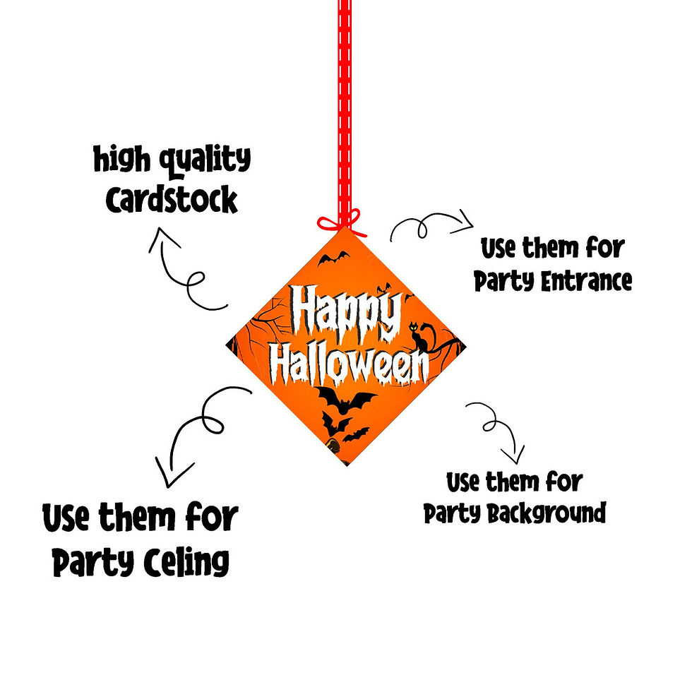 Thumbnail: Halloween Theme Ceiling Hangings Birthday Cutout for Party - Pack of 12