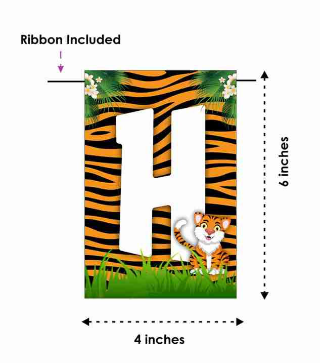 Thumbnail: Tiger Theme Happy Birthday Banner Bunting