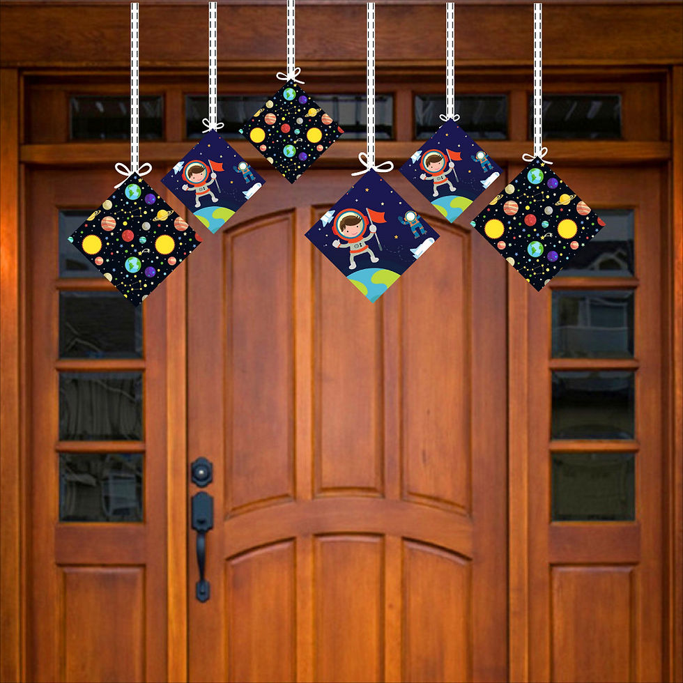 Thumbnail: Space Theme Ceiling Hangings Birthday Cutout for Party - Pack of 12