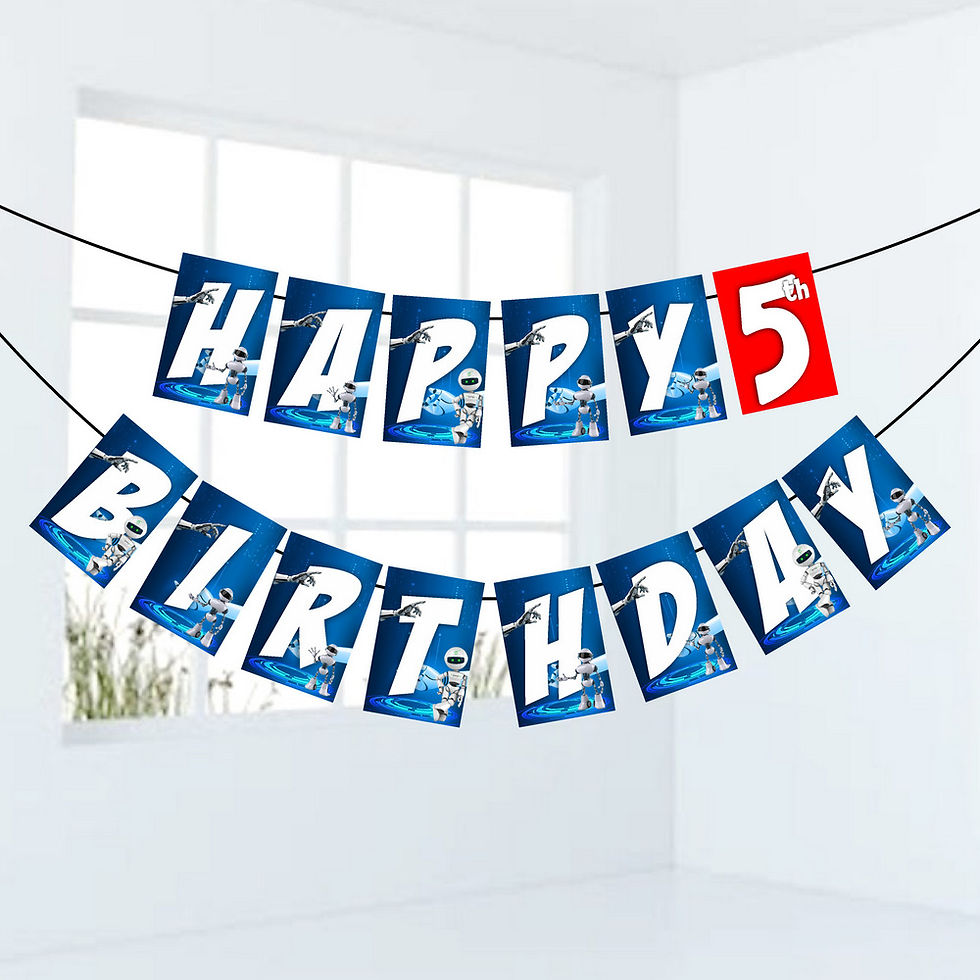 Thumbnail: Robot Number Birthday Banner for Birthday Background and Celebration