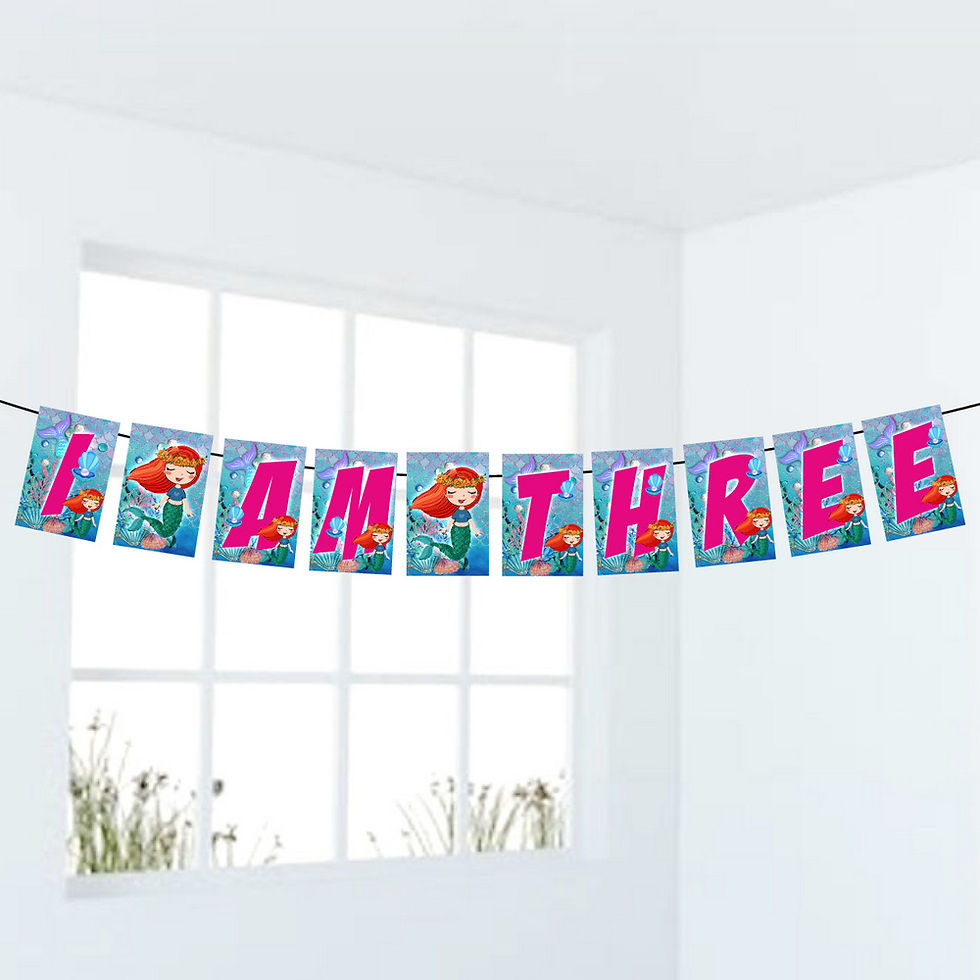 Thumbnail: Mermaid Age Birthday Banner for Birthday Background and Celebration