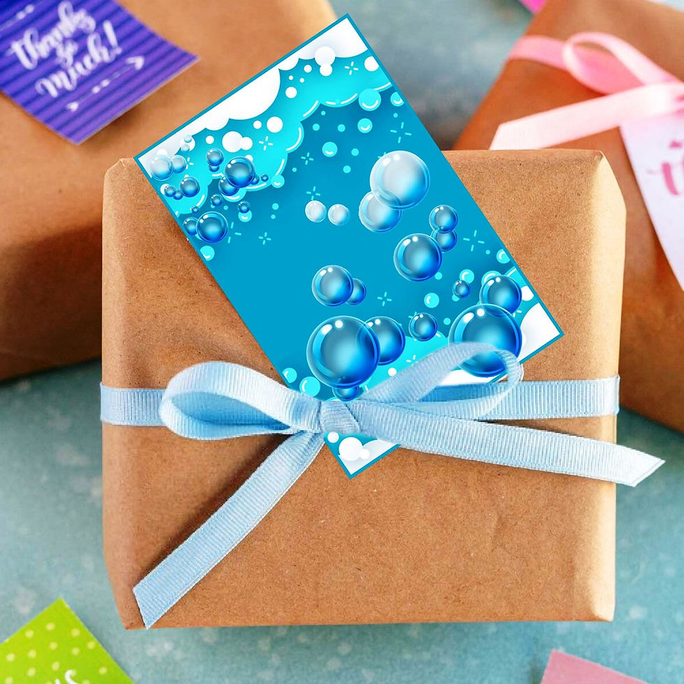 Thumbnail: Bubbles Theme Invitation Cards - Pack of 10 with Envelopes
