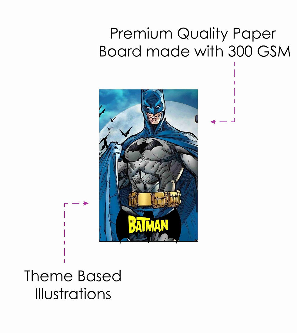 Thumbnail: Batman Theme Invitation Cards - Pack of 10 with Envelopes