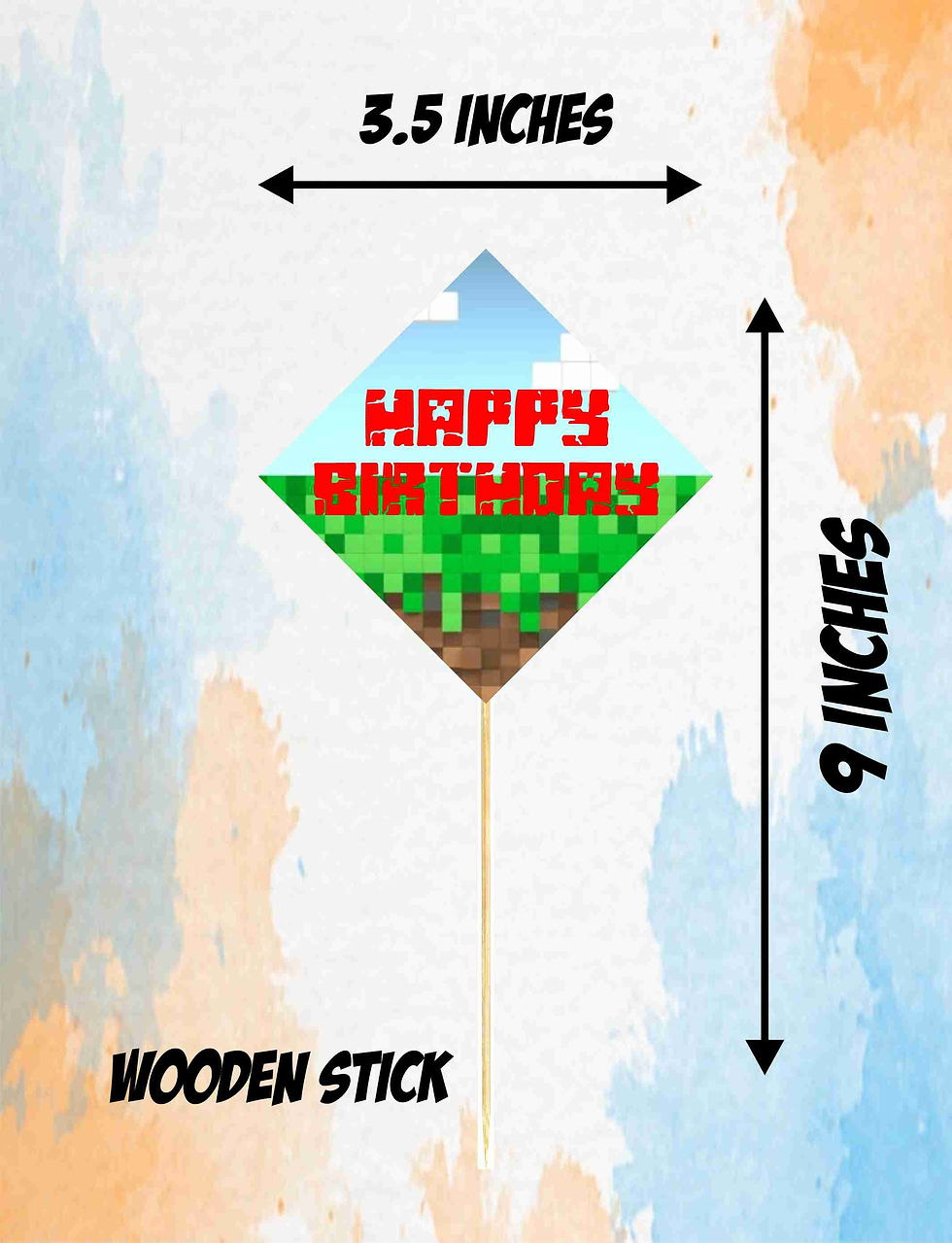 Thumbnail: Minecraft Theme Cake Topper For Birthday Celebrations - Pack of 10