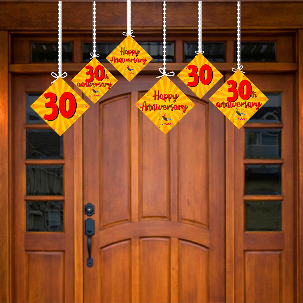 Thumbnail: 30th Anniversary Ceiling Hangings Anniversary Cutout for Party - Pack of 12