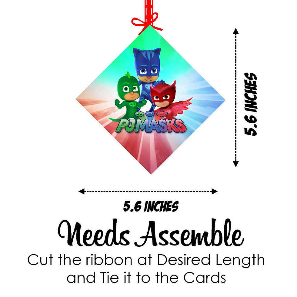 Thumbnail: PJ Mask Theme Ceiling Hangings Birthday Cutout for Party - Pack of 12