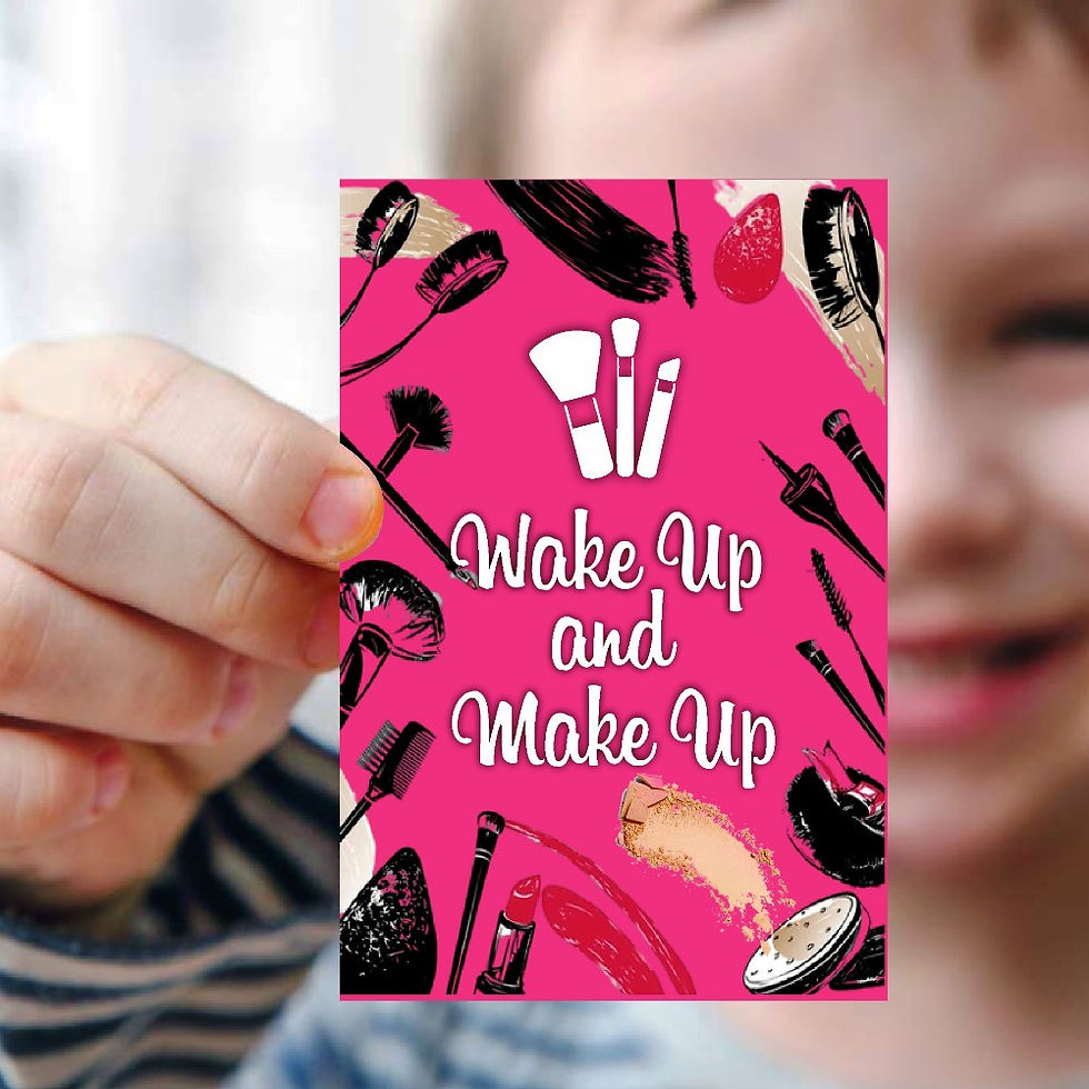 Thumbnail: Make Up Theme Invitation Cards - Pack of 10 with Envelopes