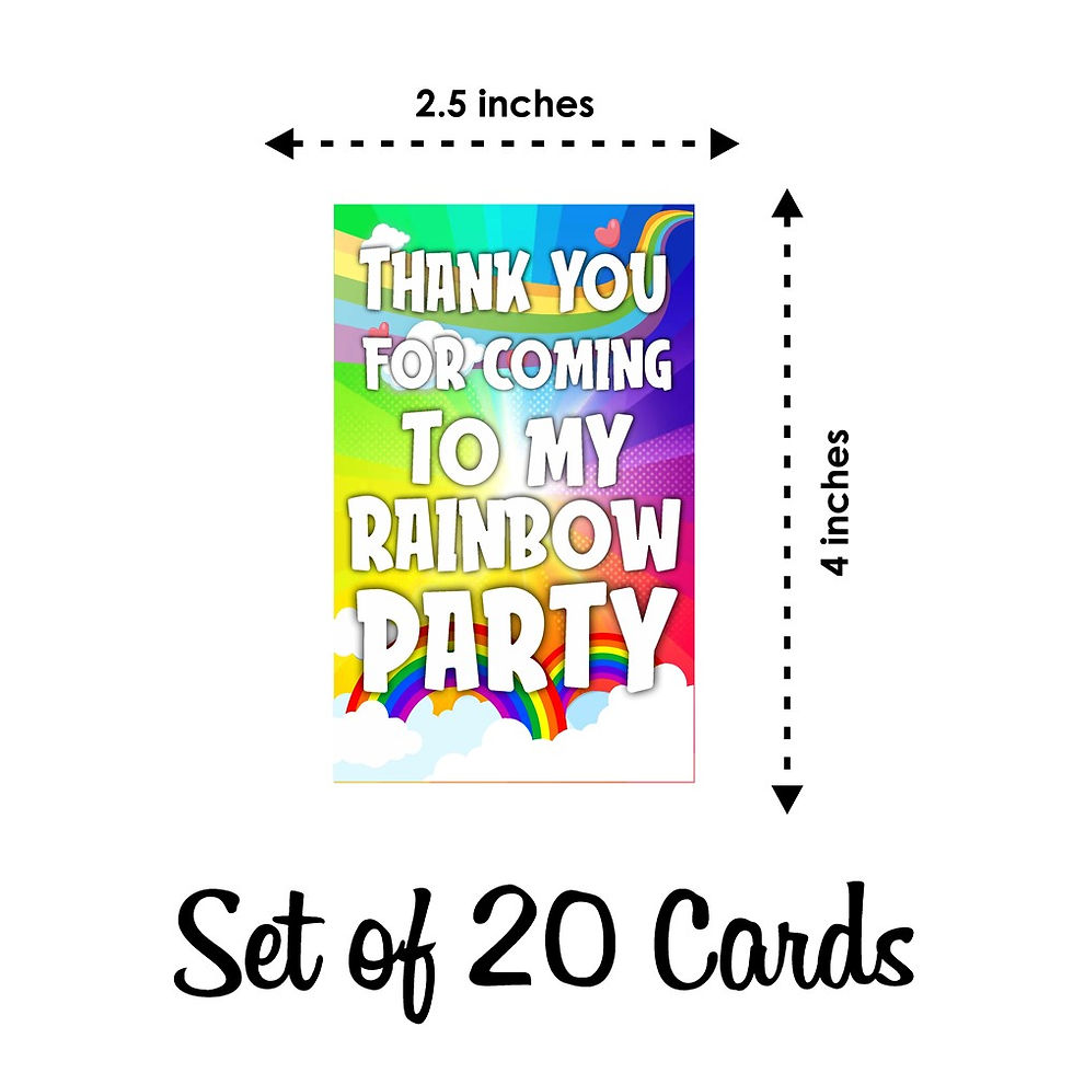 Thumbnail: Rainbow Theme Thank You Tags for Return Gifts - Pack of 20