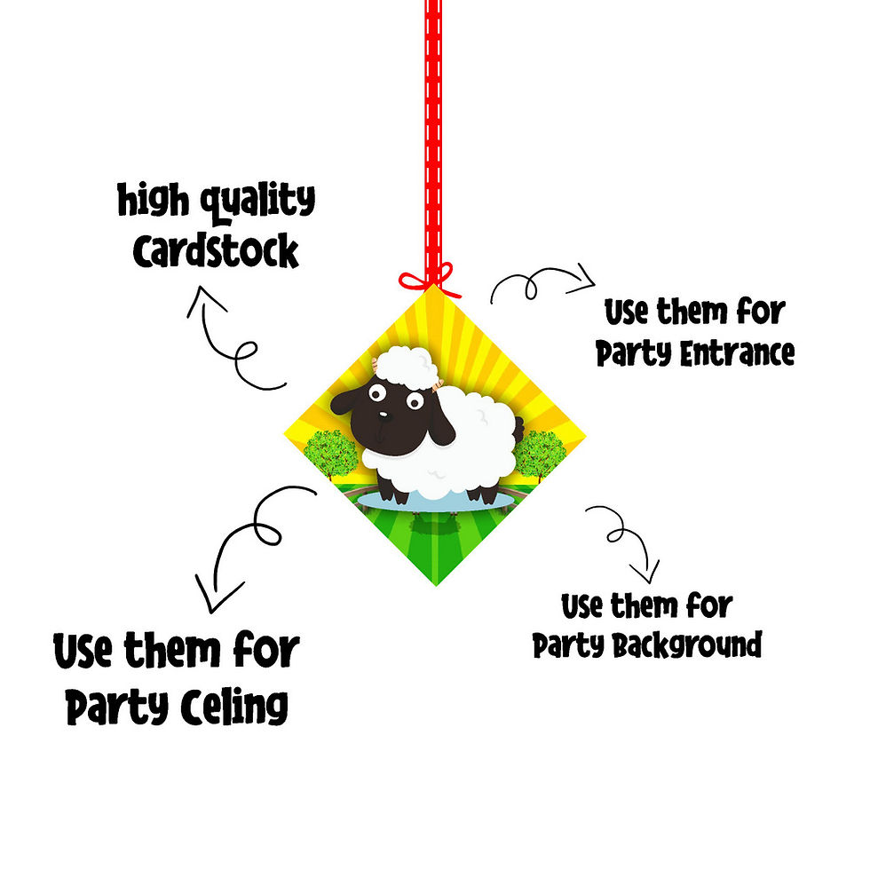 Thumbnail: Farm Theme Ceiling Hangings Birthday Cutout for Party - Pack of 12