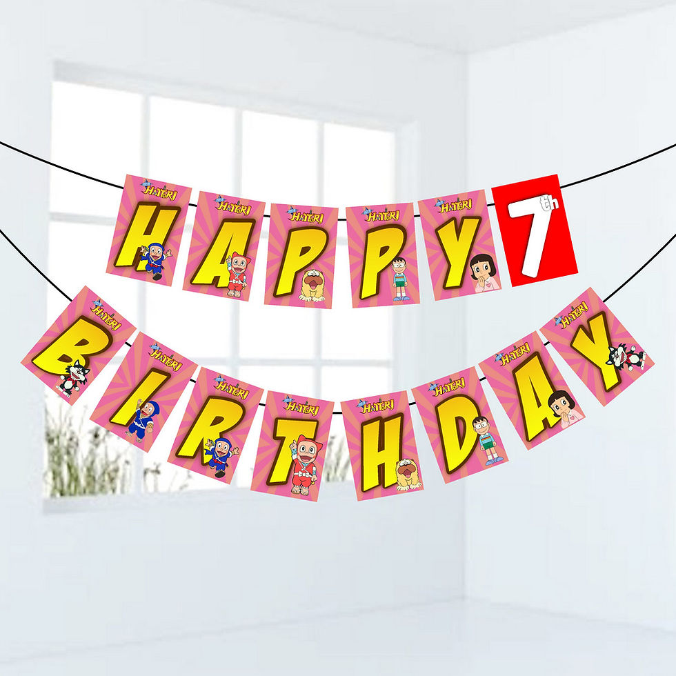 Thumbnail: Ninja Hattori Number Birthday Banner for Birthday Background and Celebration