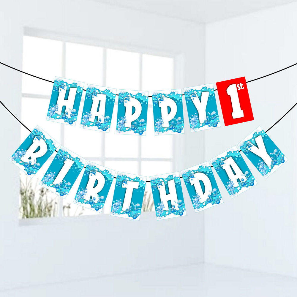 Bubbles Number Birthday Banner for Birthday Background and Celebration