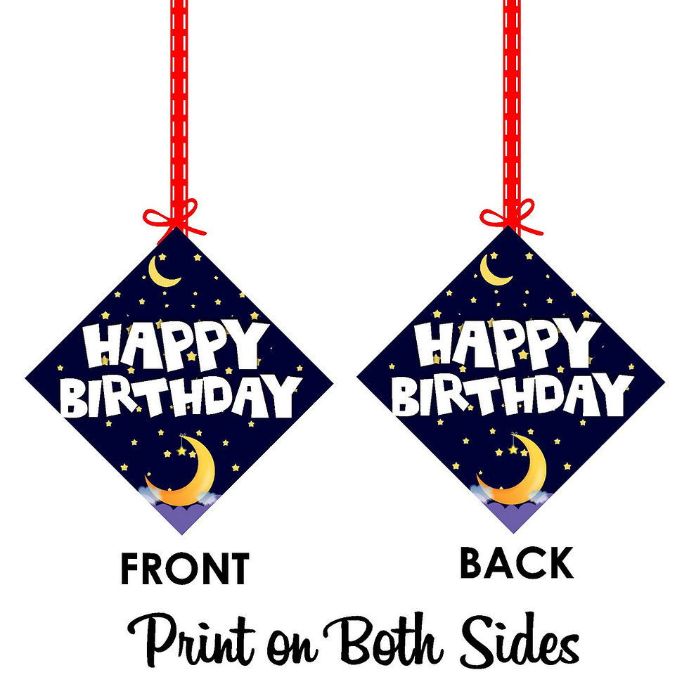 Thumbnail: Moon & Stars Theme Ceiling Hangings Birthday Cutout for Party - Pack of 12