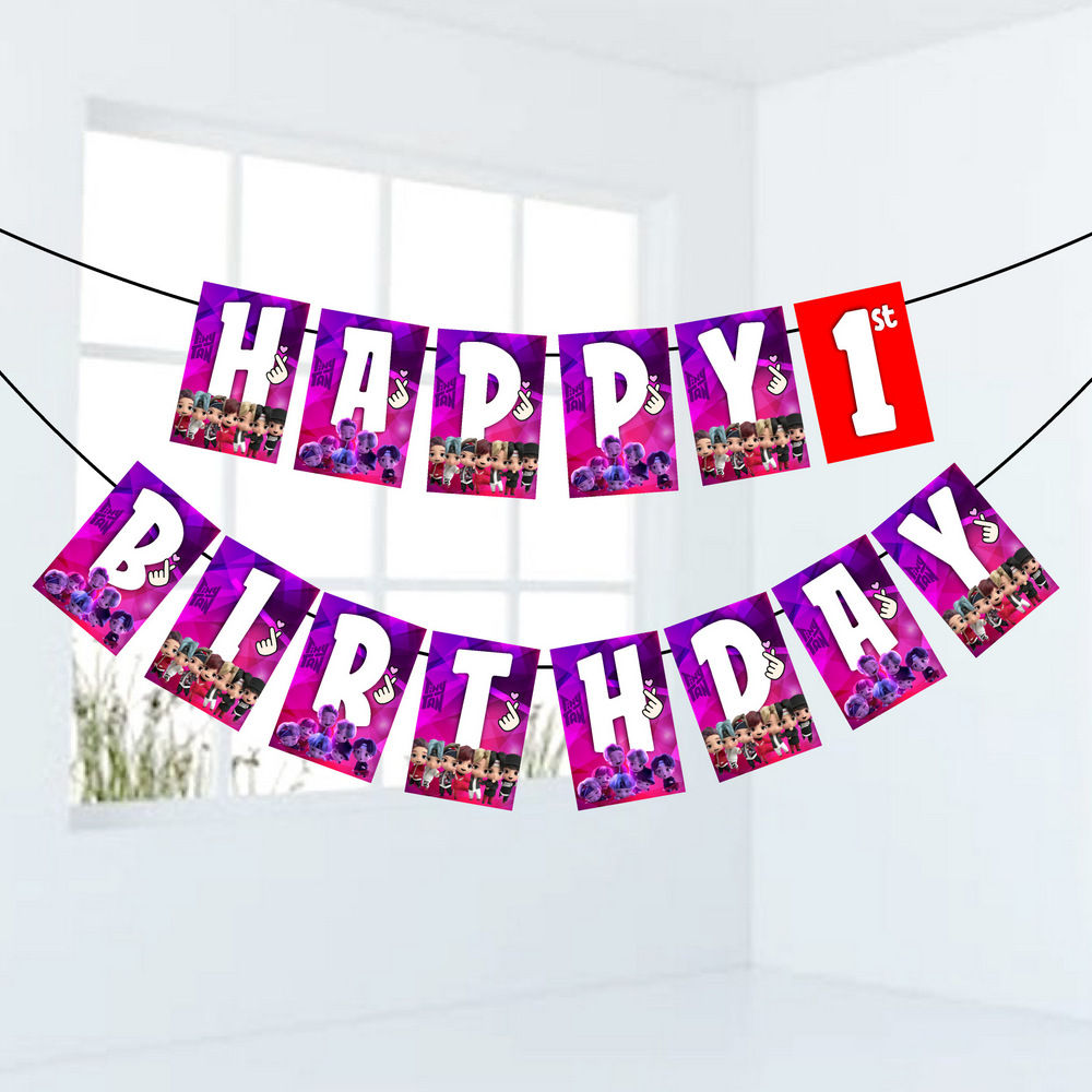 TinyTans Number Birthday Banner for Birthday Background and Celebration