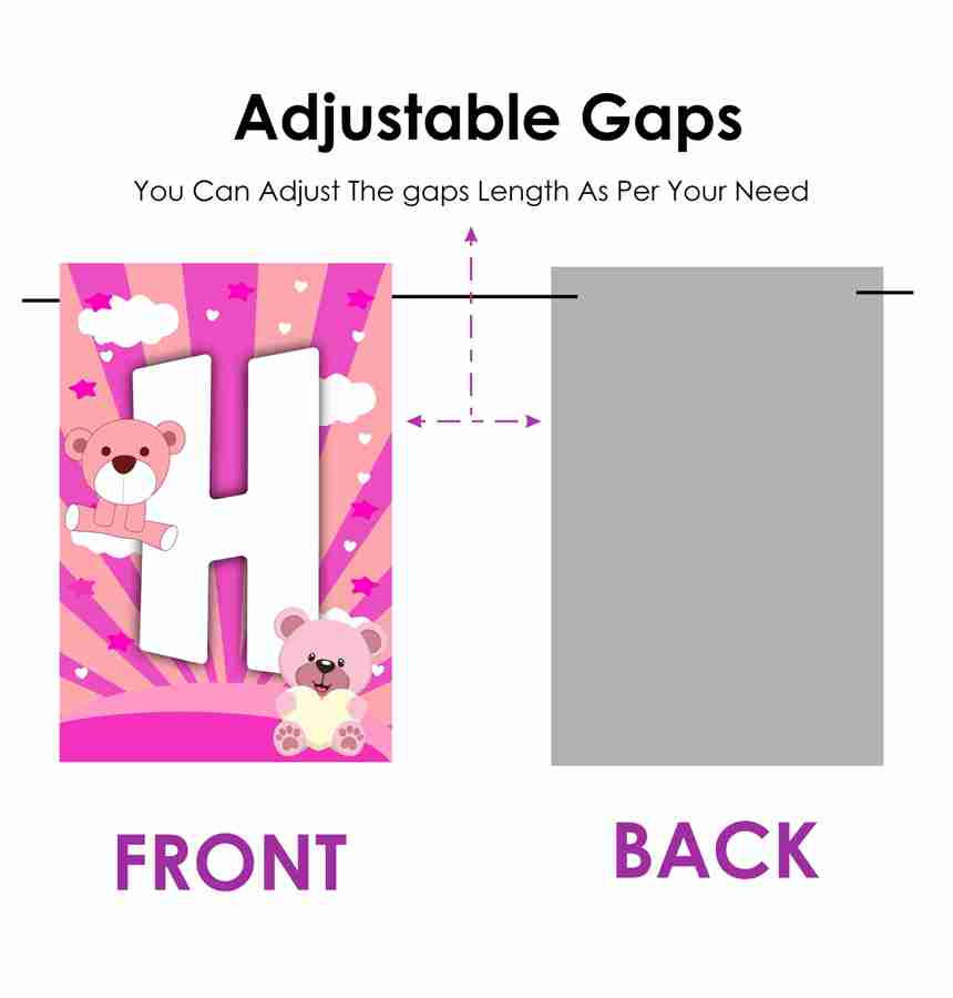 Thumbnail: Pink Teddybear Theme Happy Birthday Banner Bunting