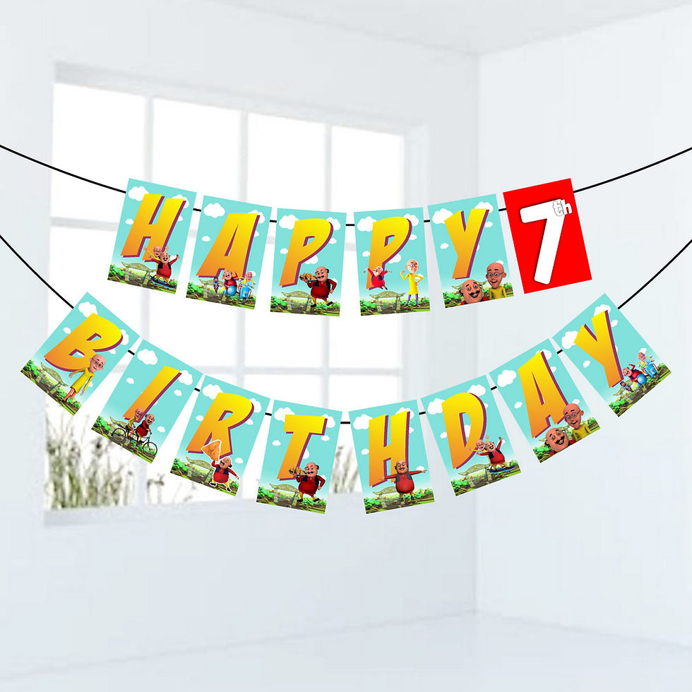 Thumbnail: Motu Patlu Number Birthday Banner for Birthday Background and Celebration
