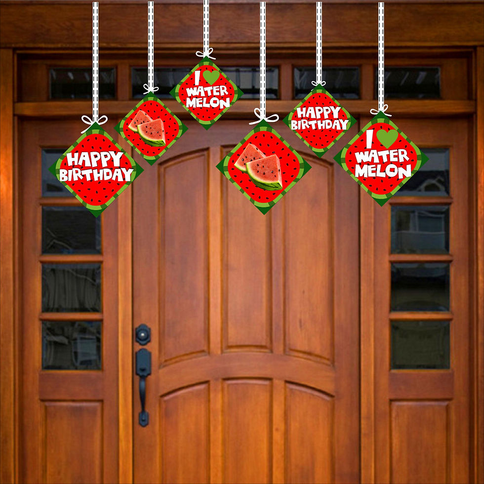 Thumbnail: Watermelon Theme Ceiling Hangings Birthday Cutout for Party - Pack of 12