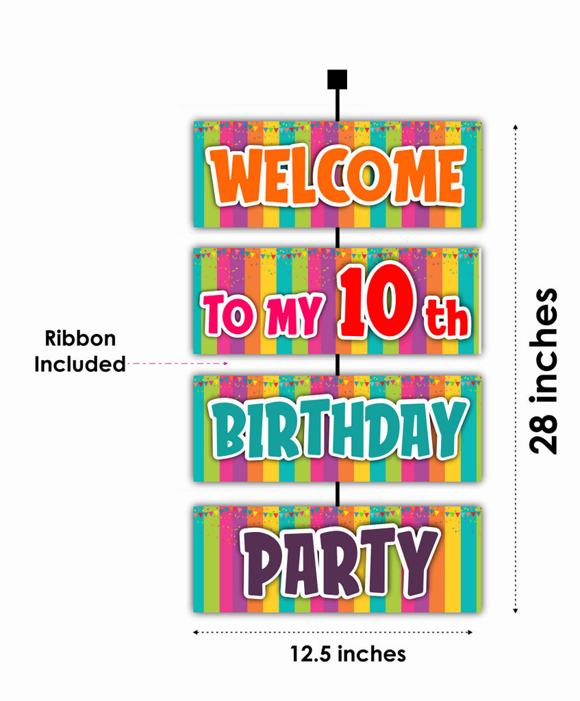 Thumbnail: 10th Birthday Welcome to My Birthday Party Board for Party Entrance 2.3 Feet