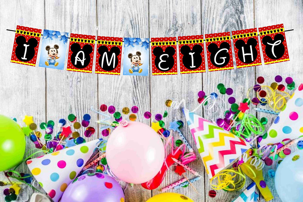Thumbnail: Mickey Age Birthday Banner for Birthday Background and Celebration