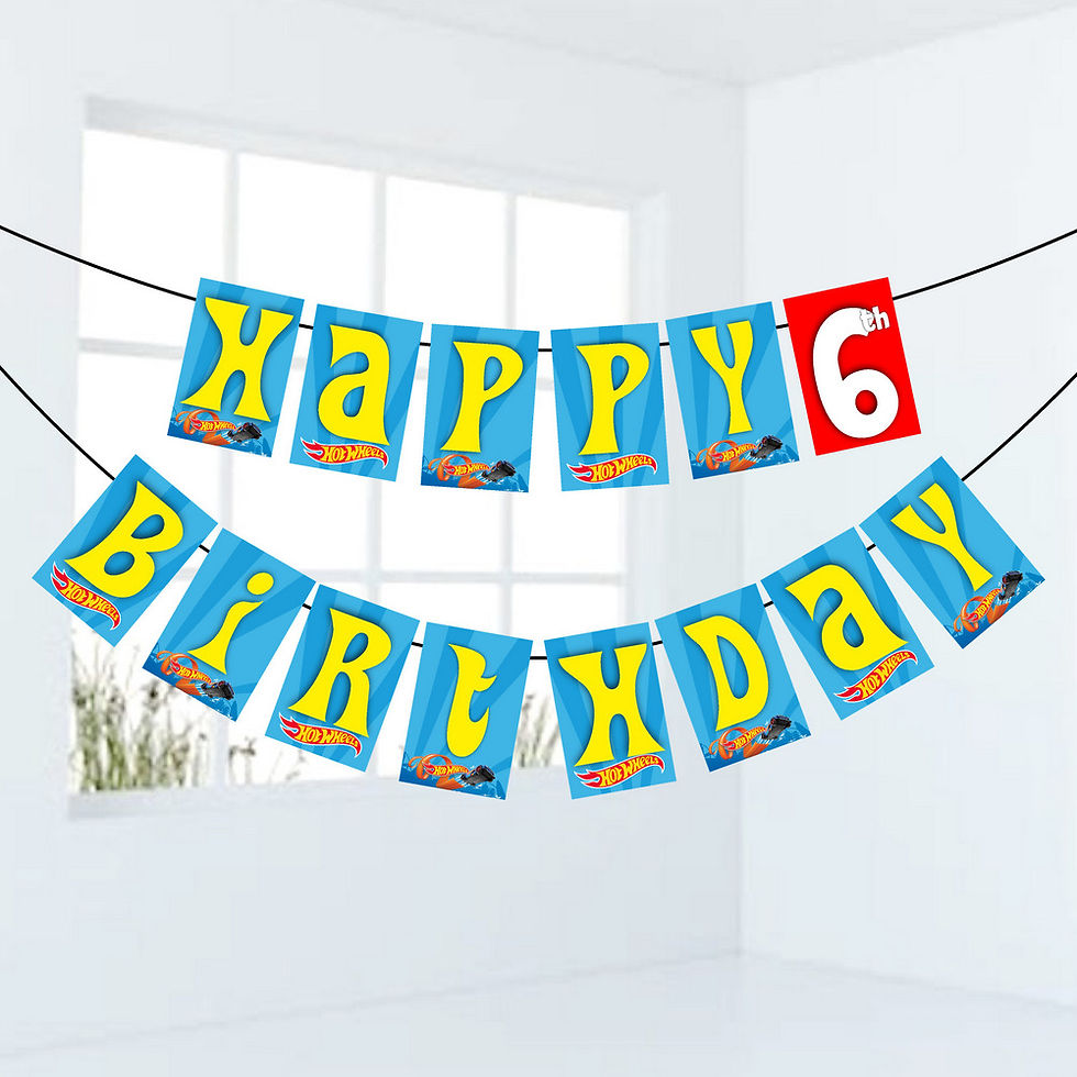 Thumbnail: Hot Wheels Number Birthday Banner for Birthday Background and Celebration