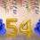 Thumbnail: Number 54 Foil Balloon with 25 Nos Blue Balloons