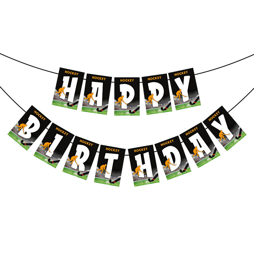Thumbnail: Hockey Theme Happy Birthday Banner Bunting
