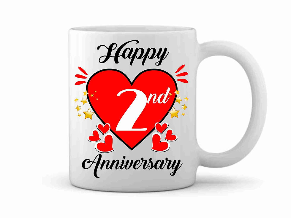 Thumbnail: 2nd Anniversary Printed Ceramic Mug (350 ml)