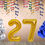 Thumbnail: Number 27 Foil Balloon with 25 Nos Blue & Silver Balloons