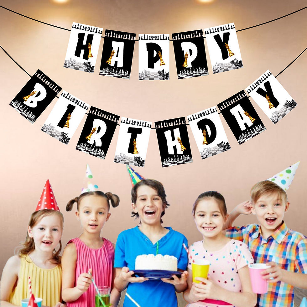 Thumbnail: Chess Theme Happy Birthday Banner Bunting