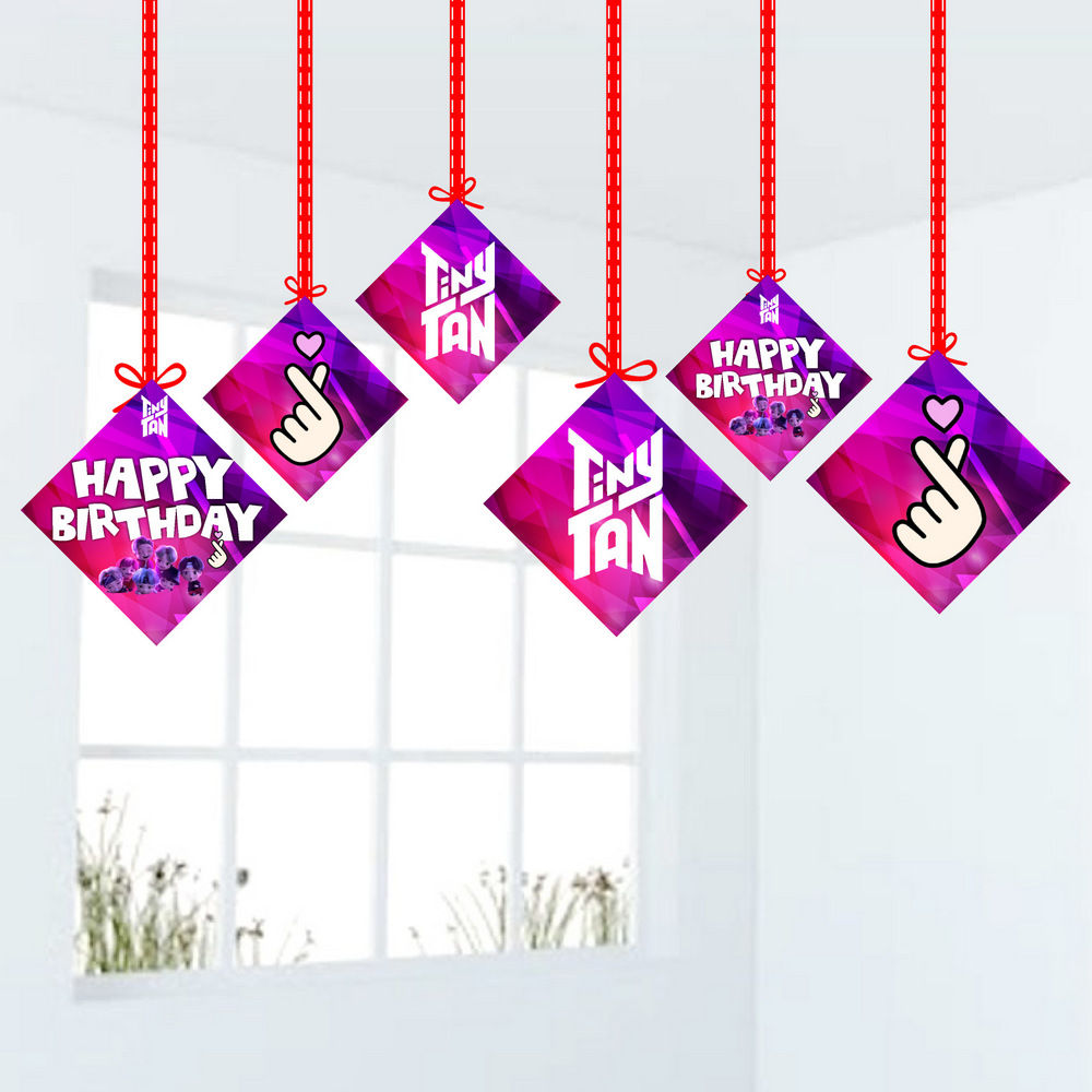 Tiny Tans Theme Ceiling Hangings Birthday Cutout for Party - Pack of 12