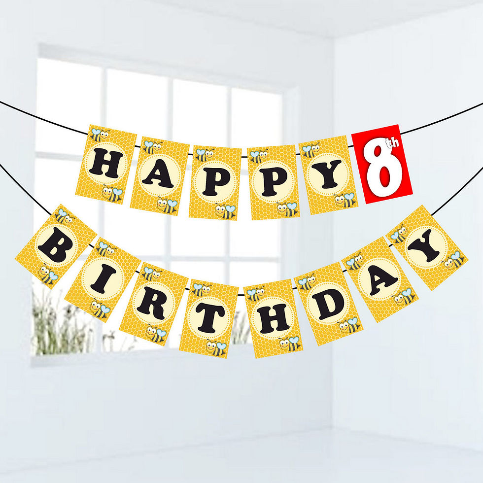 Thumbnail: Honey Bee Number Birthday Banner for Birthday Background and Celebration