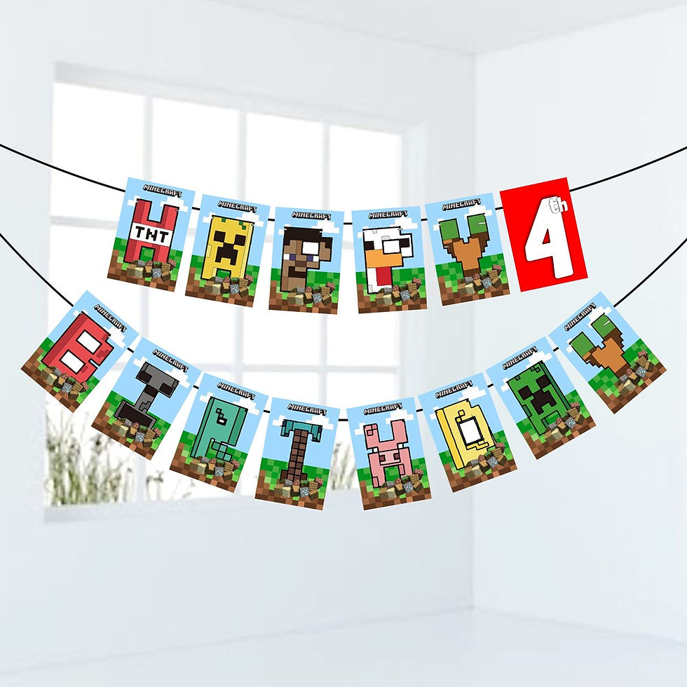 Thumbnail: Minecraft Number Birthday Banner for Birthday Background and Celebration