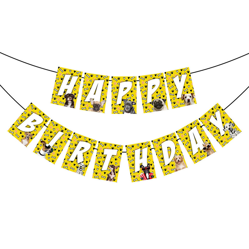 Thumbnail: Dog Theme Happy Birthday Banner Bunting