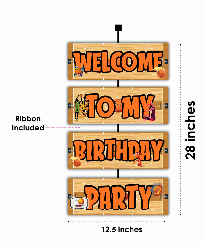 Thumbnail: Basketball Welcome to My Birthday Party Board for Party Entrance 2.3 Feet